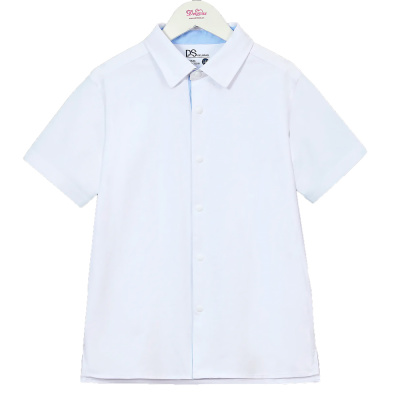 Рубашка школьная с коротким рукавом для мальчика Deloras С71783S белая 1